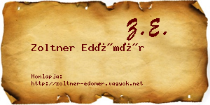 Zoltner Edömér névjegykártya